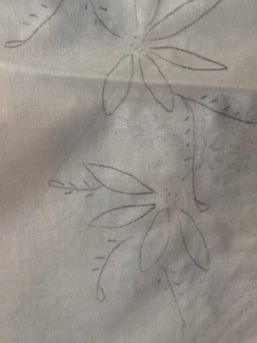 Vintage Hand Embroidered Floral Pillowcase - Crochet Lace Edge Pink Blue Flowers
